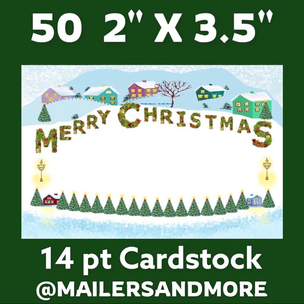 50 Merry Christmas Village Thank You Cards. PRICE IS FIRM